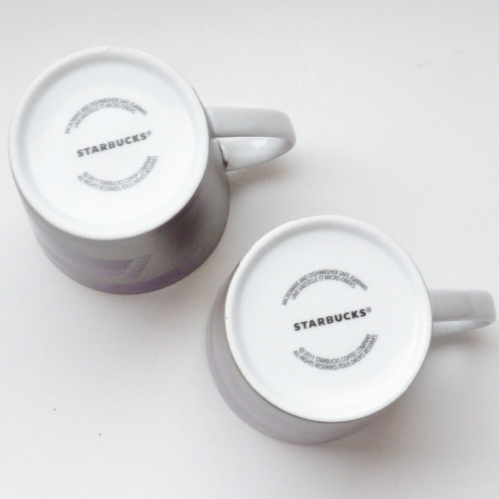 Set Bundle of 2 Starbucks 2011 Holiday Snowman Coffee Mugs Cups Large Size 16 oz - Picture 6 of 13